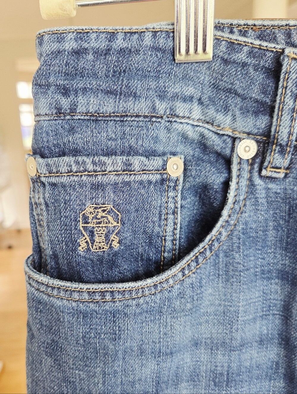 Brulello Cucinelli Lightweight denim traditional fit five-pocket trousers Sz 50 - Picture 6 of 15